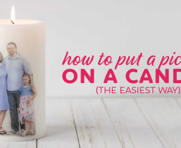 How to put a picture on a candle with wax paper