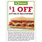 Quiznos: $1 Off Sub or Salad Purchase