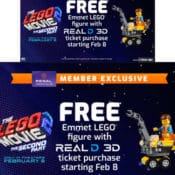 Regal Cinemas: FREE LEGO Emmet Figure with The LEGO Movie 2 Ticket Purchase