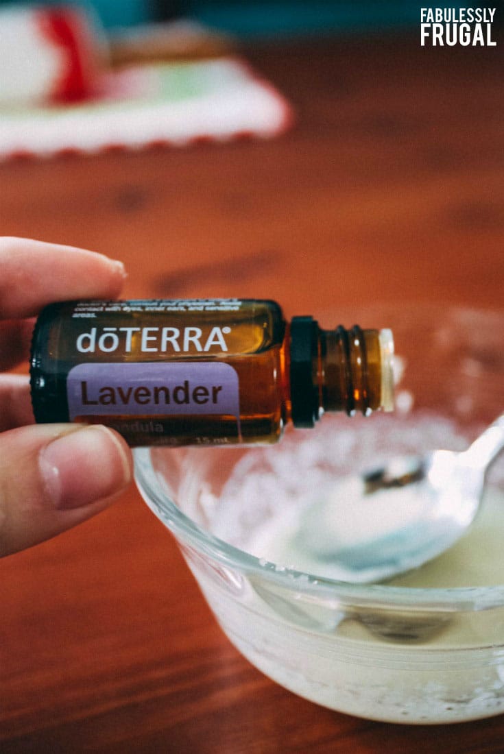 Adding doterra essential oil to homemade face peel mask