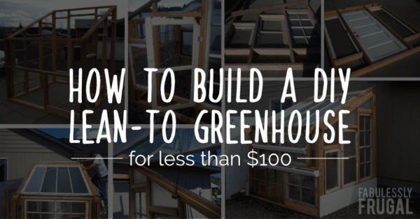 How to build a lean to greenhouse for less than $100