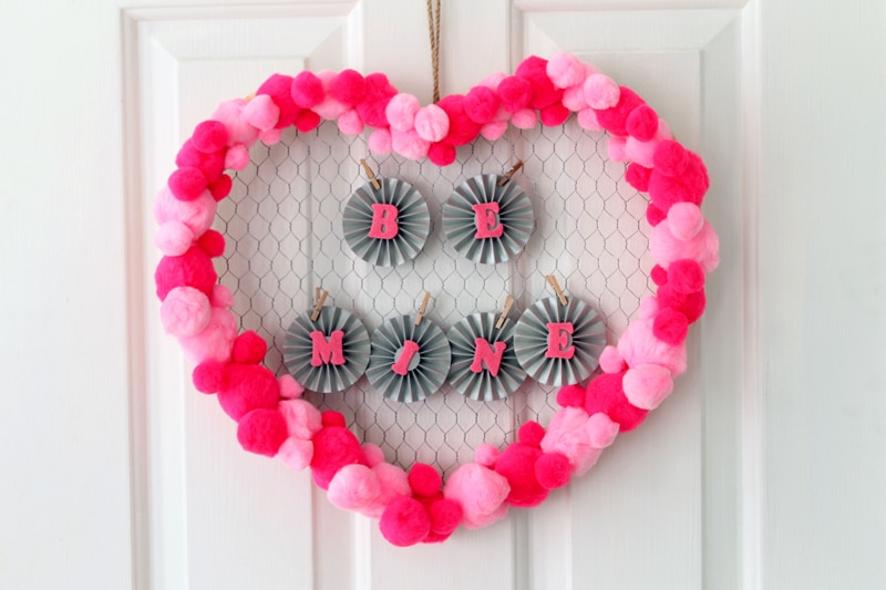 Heart shaped wreath for Valentine's Day