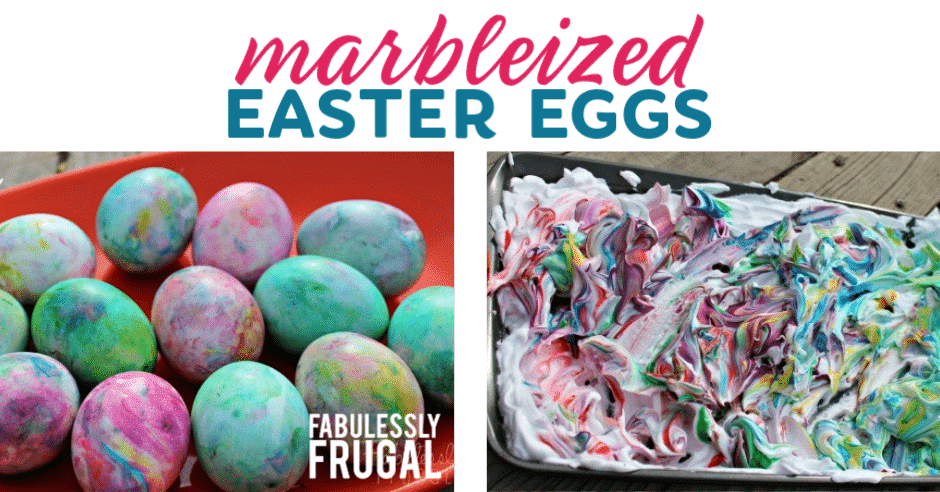 Marbelized easter eggs