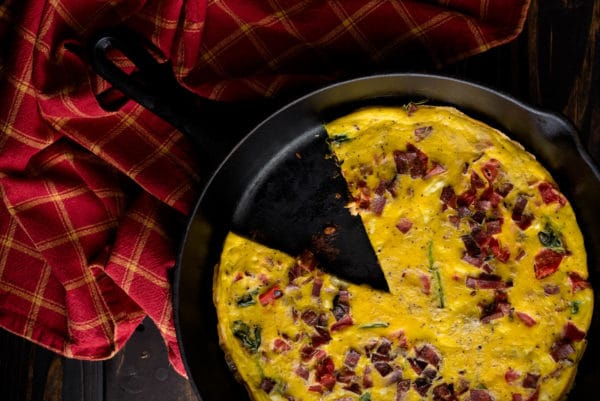 Bacon spinach and egg frittata
