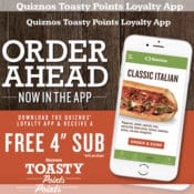 Quiznos: Free Small Sub w/ Any Purchase via App