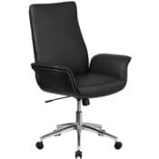 Amazon: Mid-Back Black Leather Executive Swivel Chair with Flared Arms...