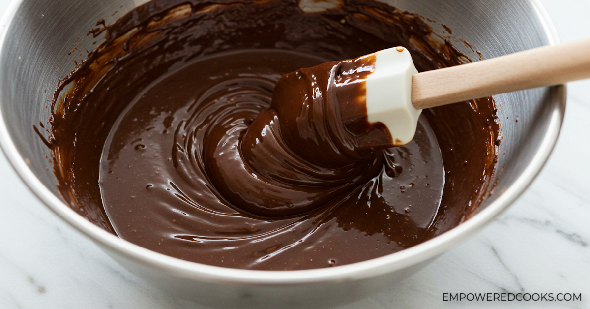 melting the chocolate ganache 