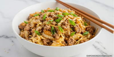 low carb egg roll in a bowl