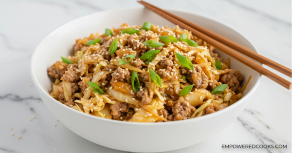 low carb egg roll in a bowl