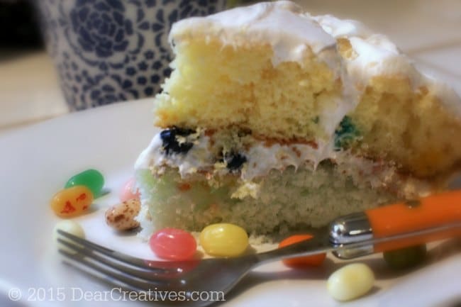 Cake with jelly beans inside