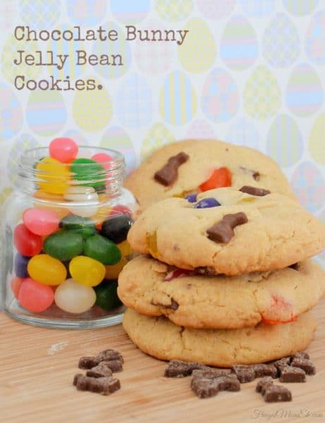 Chocolate bunny jelly bean cookies