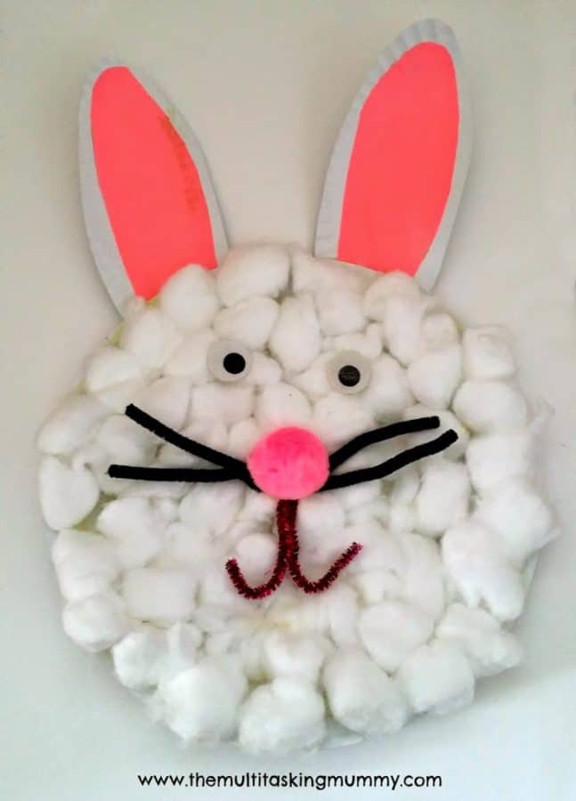 Paper plate easter bunny craft