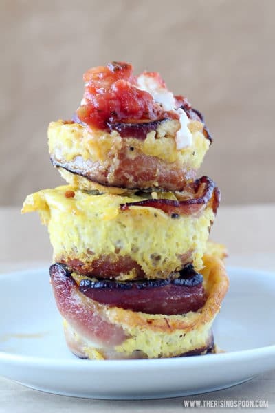 Tex mex egg and bacon breakfast muffins