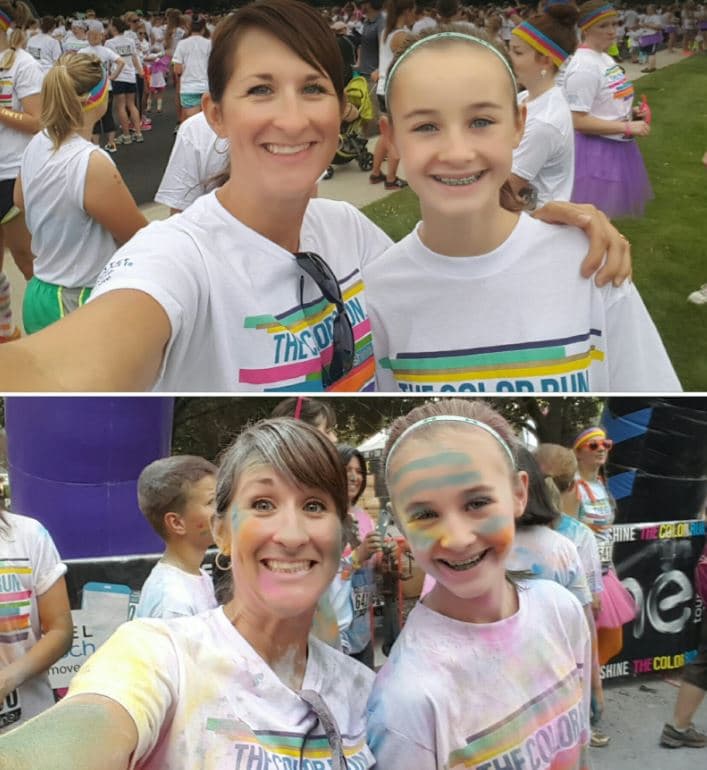The Color Run before and after