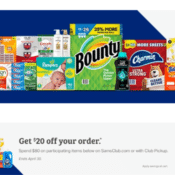 Sam's Club: $20 Off $80 Purchase of Select Procter & Gamble Products