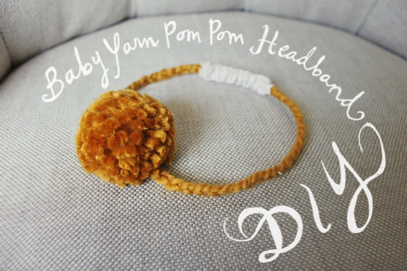 DIY baby yarn pom pom headband