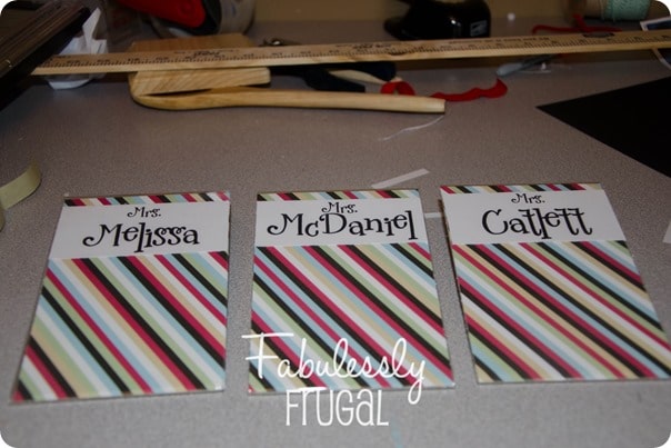 Adding nameplates to the diy post it note holders