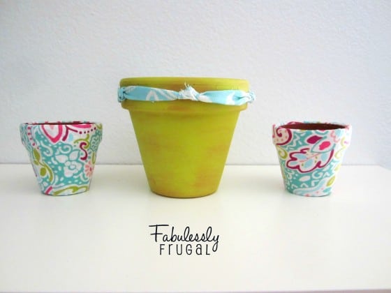 Finished decorated terracotta flower pots