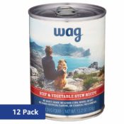 Amazon: Pack of 12 Wag Wet Dog Food, Beef & Vegetable Stew Recipe,...