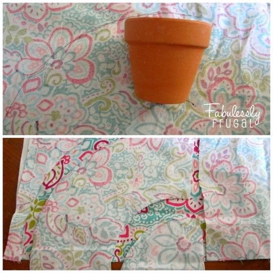 How to decorate flower pots with fabric