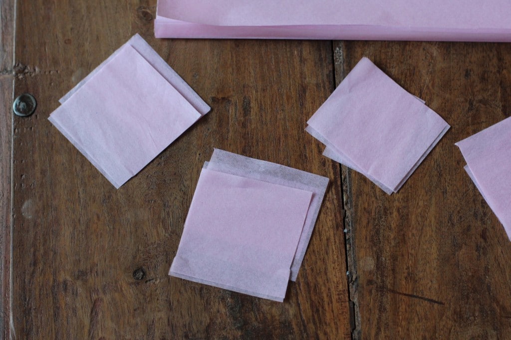 Purple tissue squares