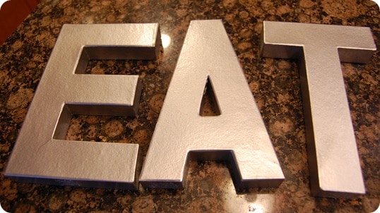 Finished faux metal letters