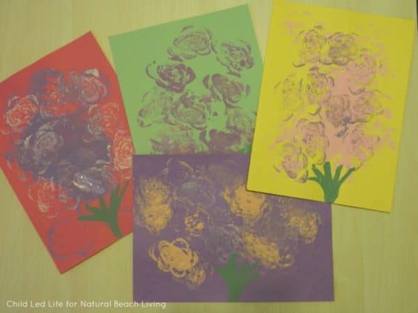 Homemade Mother's Day cards from nature