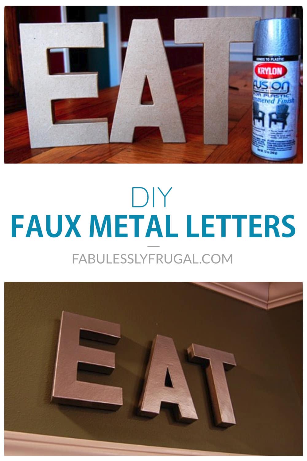 DIY faux metal letters 
