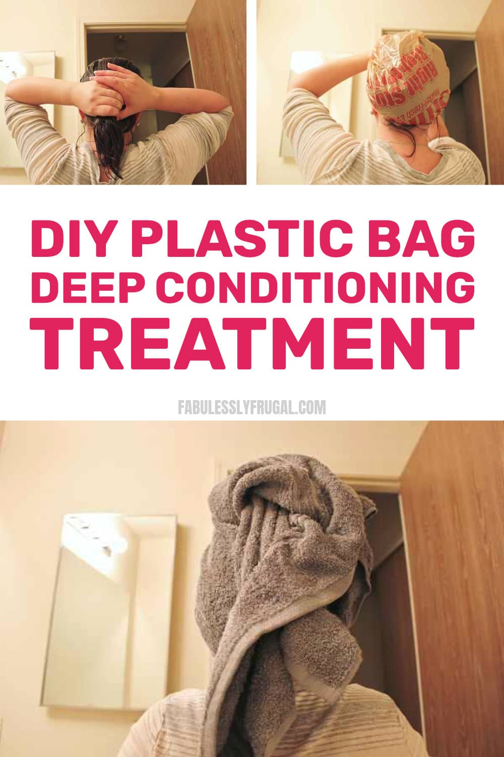 DIY plastic bag deep conditioning treatment