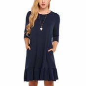Amazon: 3/4 Sleeve A-line Flared Midi Long Dress from $7.95 After Code...