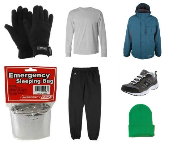 72-hour kit clothing and bedding supplies