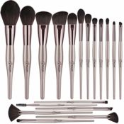 Amazon: 18 PCs Champagne Gold Professional Cosmetic Brushes $7.99 After...