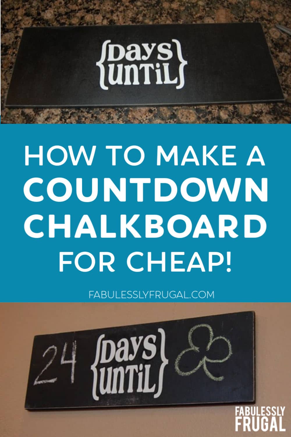 Countdown chalkboard sign