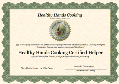 Healthy Hands Cooking certified helper