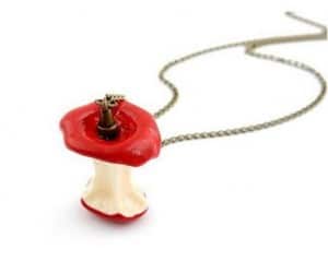 Red Bitten Apple Necklace Fruit Pendant Fairy Tale