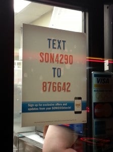 Sonic Drive In Coupons Text Alert