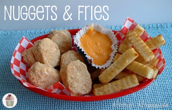 Nuggets & Fries on cupcakes