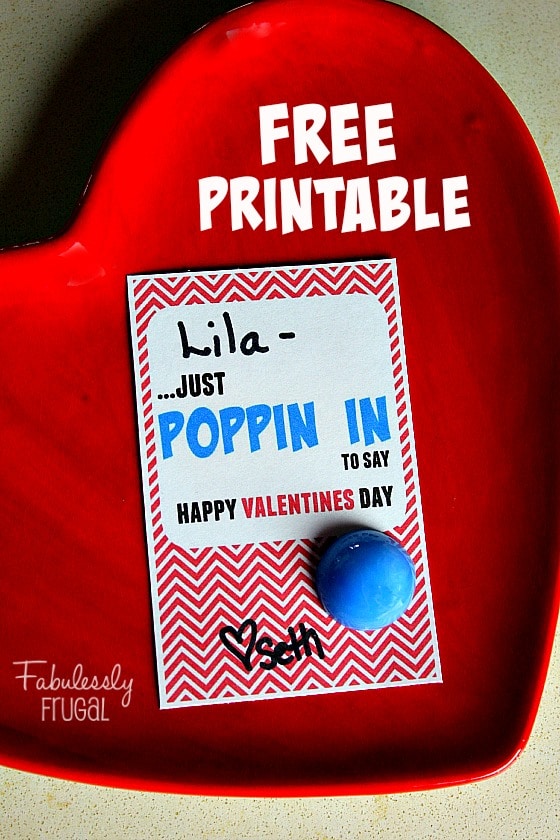 Just poppin in to say happy Valentine's Day printable