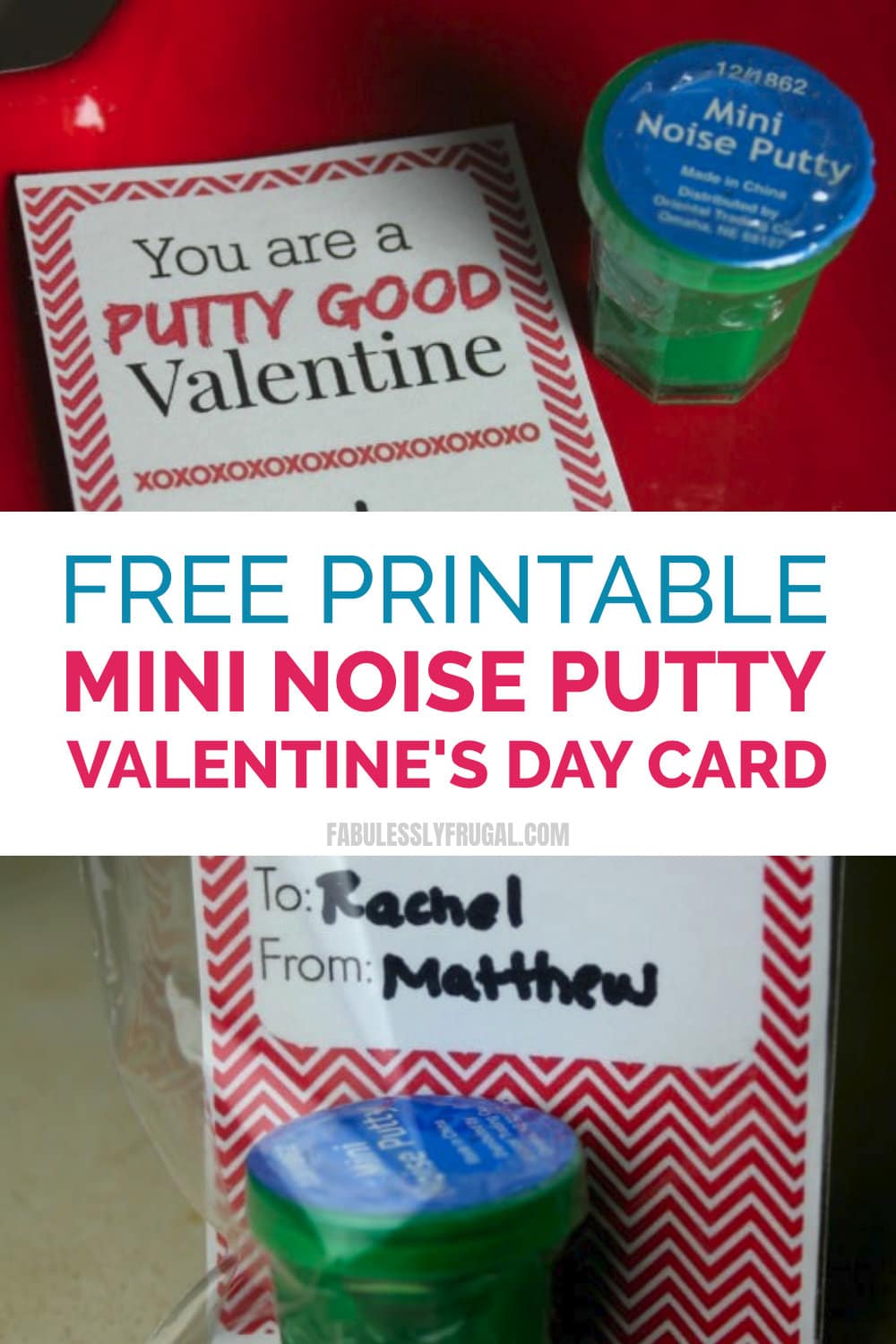 free printable mini noise putty card for valentines day