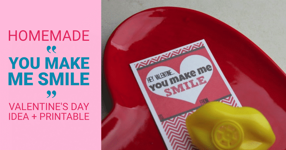 Homemade you make me smile valentine idea and printable
