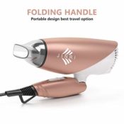 Amazon: Negative Ionic Folding Travel Hair Dryer (Gold-2) $30 After Code...