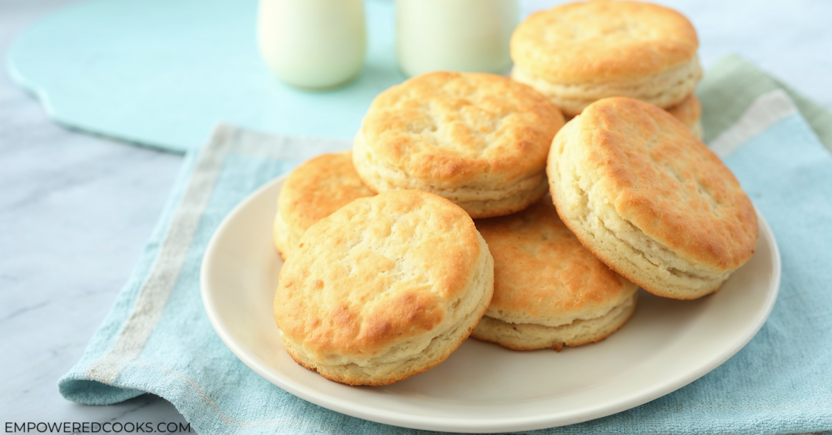 Biscuits on a serving platter