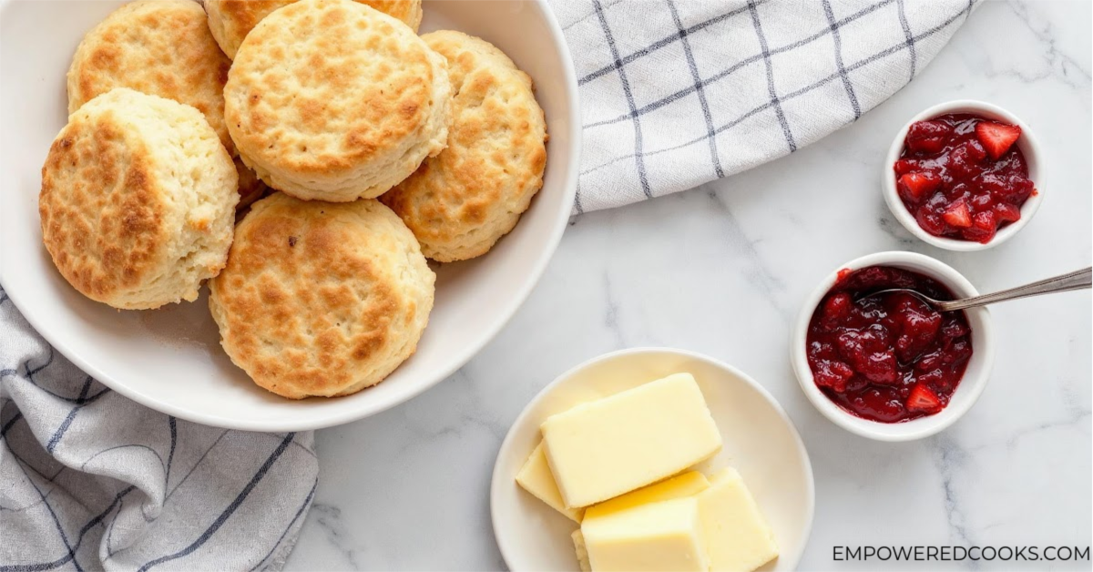 biscuits with butter and jam