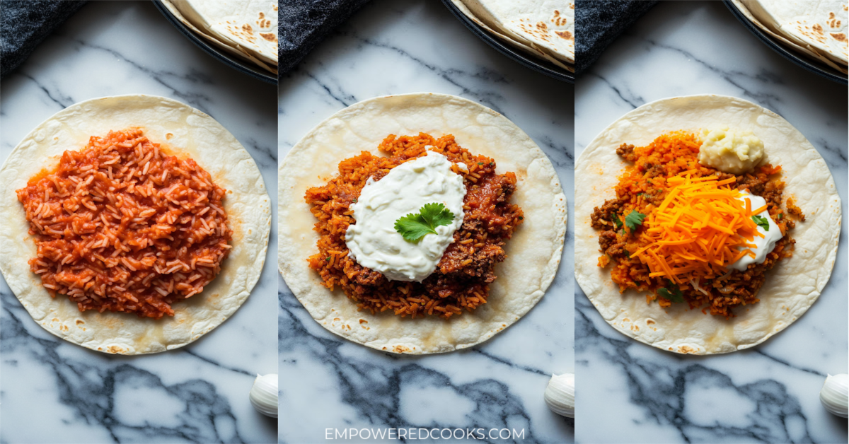 Beef and Bean Burrito Steps