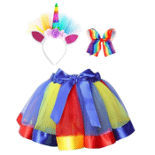 Amazon: Girls Rainbow Tutu with Unicorn Headband & Hair Bow $9.99 After...