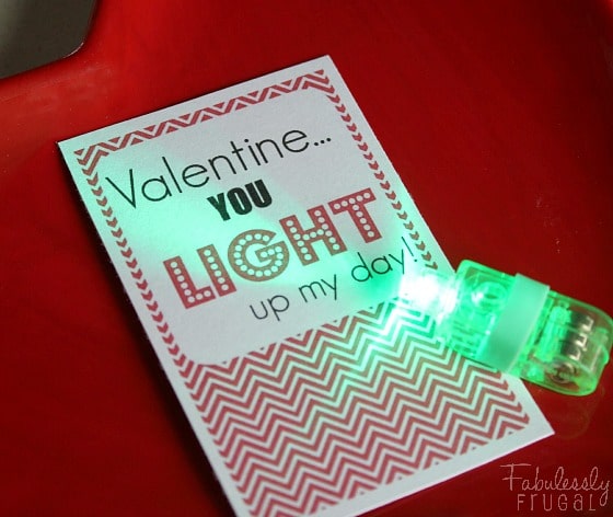 you light up my day diy valentine free printable card