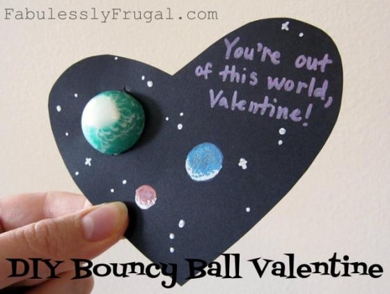 bouncy ball planet homemade valentine cards