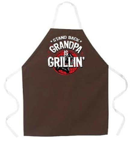 Attitude Apron Grandpa is Grillin Apron, Brown, One Size Fits Most