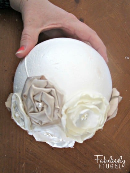 Flowers- glue to foam ball