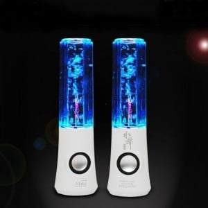New ATake Third generation Colorful Diamond Water Dancing Speaker Enhanced quality & features 2 in1 USB with Volume & other Controls LED Lamp (White) Marketed by Lightahead